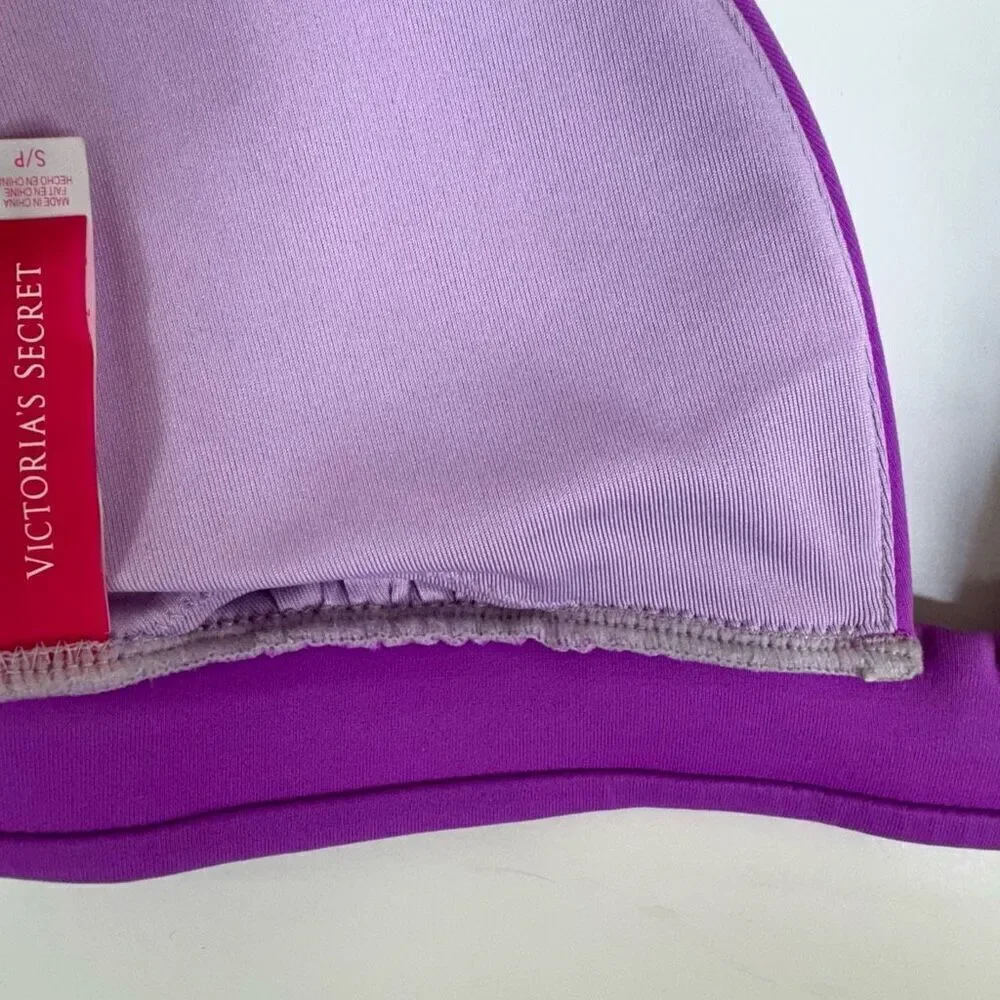 Victoria’s Secret 2 Bikini Tops Solid Purple & Black Size Small